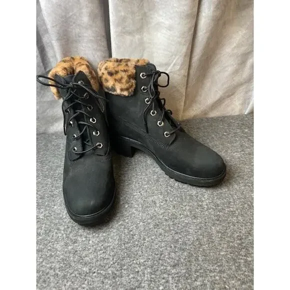 NWOT Timberland Kinsley 6-Inch Waterproof Black/Faux Fur Booties – Sz 8M - Picture 5 of 10